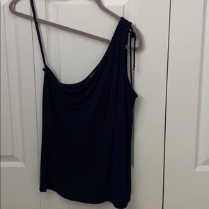 Lauren by Ralph Lauren NWT navy one shoulder top
